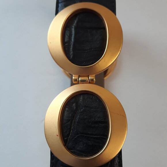 Belts by Simon Black Alligator Print Leather Belt M Glam Dressy Work - Picture 4 of 15